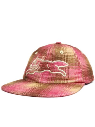画像1: ICECREAM APPLIQUE LOGO FLANNEL CHECK CAP BRN/PNK