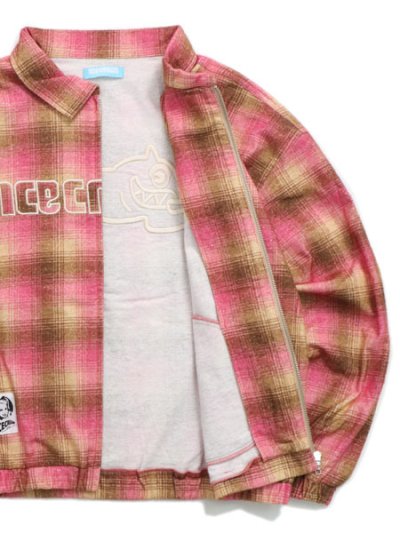 画像7: 【送料無料】ICECREAM APPLIQUE LOGO FLANNEL CHECK ZIP UP SHIRT
