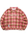 【送料無料】ICECREAM APPLIQUE LOGO FLANNEL CHECK ZIP UP SHIRT
