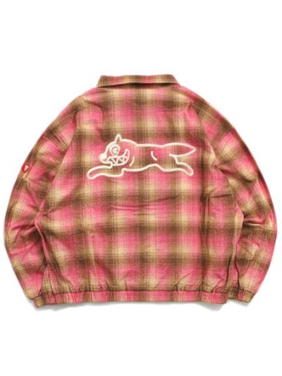 画像2: 【送料無料】ICECREAM APPLIQUE LOGO FLANNEL CHECK ZIP UP SHIRT