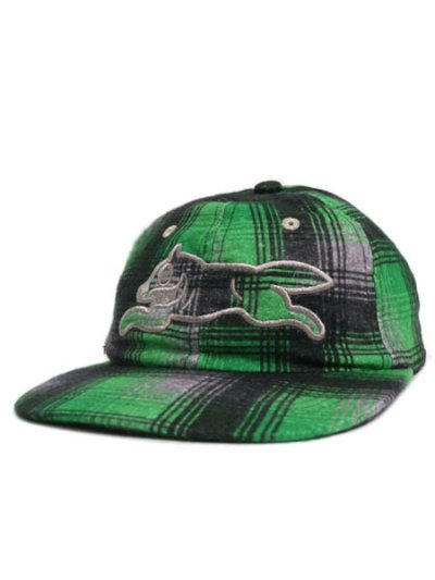 画像1: ICECREAM APPLIQUE LOGO FLANNEL CHECK CAP GRY/GRN