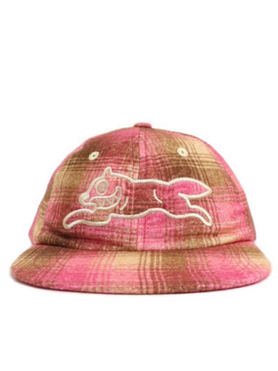 画像2: ICECREAM APPLIQUE LOGO FLANNEL CHECK CAP BRN/PNK