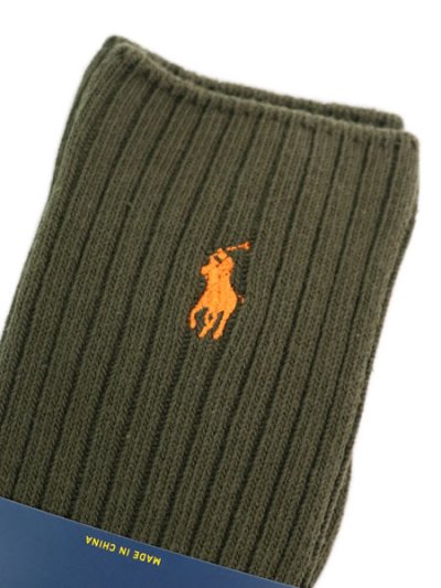 画像3: POLO RALPH LAUREN COTTON RIB CREW SOCKS OLIVE #3650