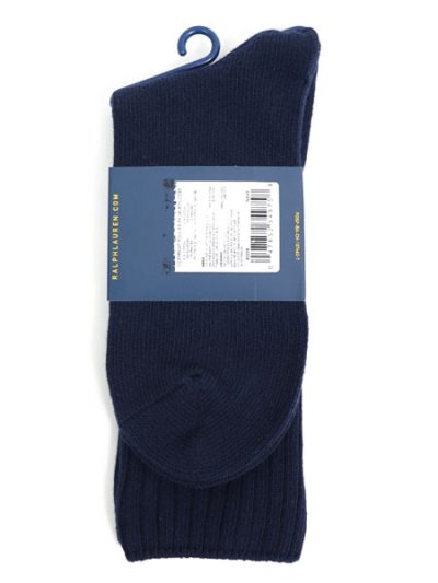 画像2: POLO RALPH LAUREN COTTON RIB CREW SOCKS NAVY #401
