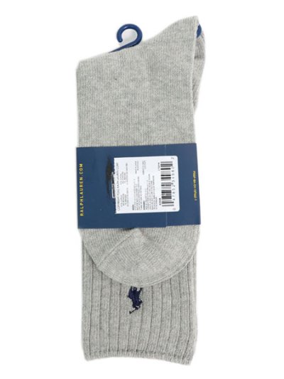 画像2: POLO RALPH LAUREN COTTON RIB CREW SOCKS LTGYH #056