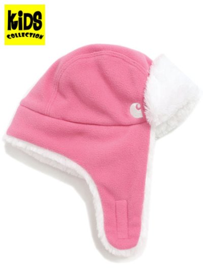 画像1: 【KIDS】CARHARTT KIDS KNIT TRAPPER HAT-PINK LEMONADE