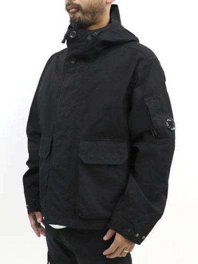画像3: 【送料無料】C.P.COMPANY HOODED TWILL MEDIUM JACKET BLACK