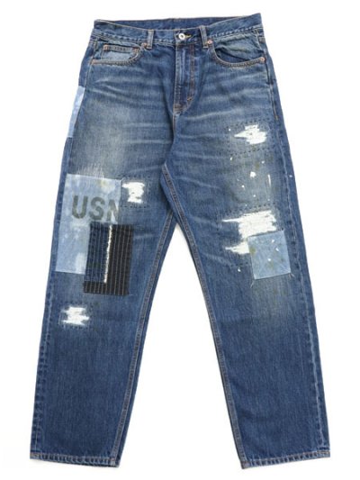 画像1: 【送料無料】AVIREX 13.5oz DENIM PANTS REPAIR CUSTOM USED