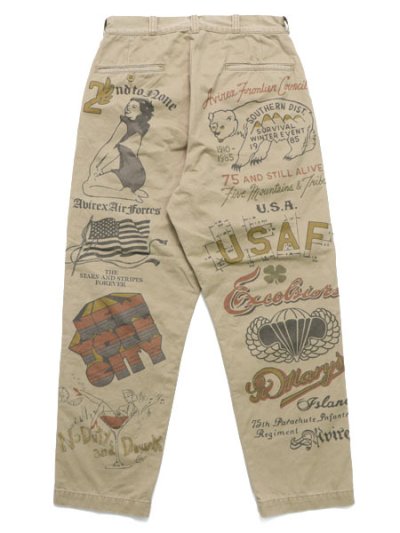 画像2: 【送料無料】AVIREX 60's ARMY CHINO PANTS ARCHIVE GRAPHIC