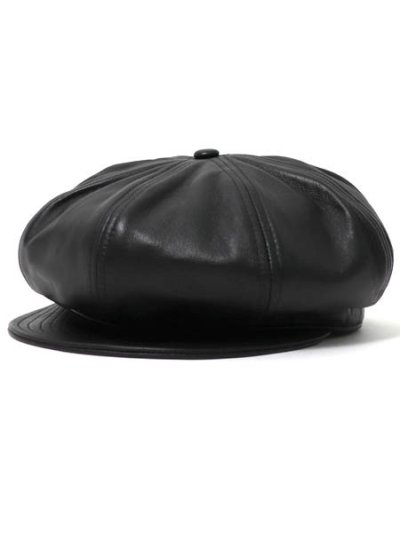 画像1: 【送料無料】SCHOTT LEATHER NEWSBOY CAP