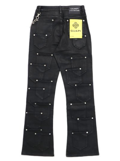 画像2: 【送料無料】GUAPI OBSIDIAN BLACK DICE FLARED DENIM