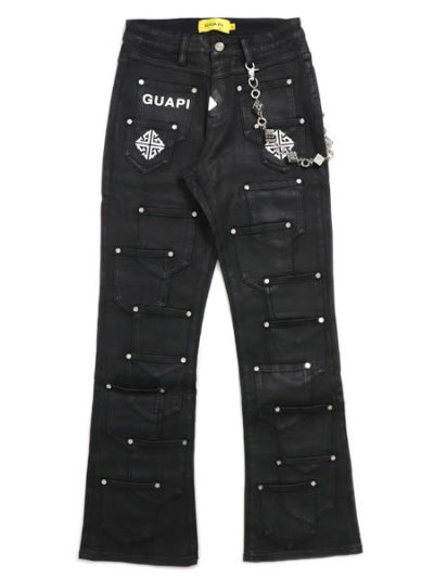 画像1: 【送料無料】GUAPI OBSIDIAN BLACK DICE FLARED DENIM