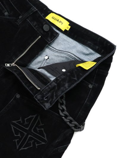 画像4: 【送料無料】GUAPI ALL BLACK VELOUR DENIM