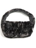ADIDAS SMALL FAUX FUR SHOULDER BAG-BLACK