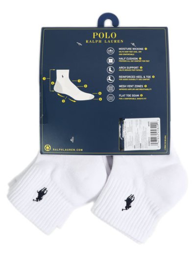 画像2: POLO RALPH LAUREN PERFORMANCE QUARTER 6PK SOCKS