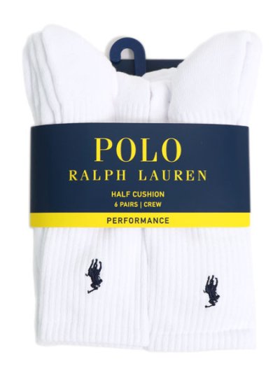 画像1: POLO RALPH LAUREN PERFORMANCE CREW 6PK SOCKS