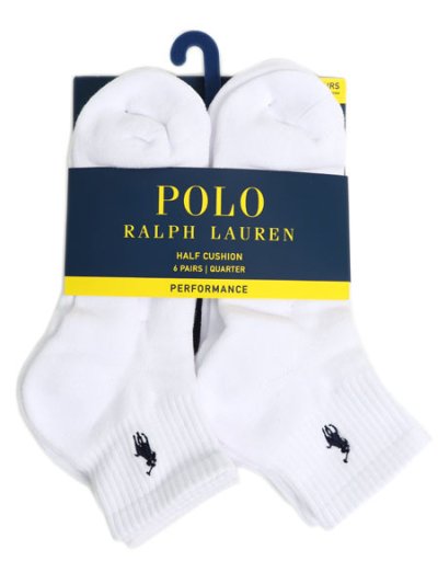 画像1: POLO RALPH LAUREN PERFORMANCE QUARTER 6PK SOCKS