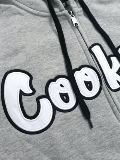 画像3: 【送料無料】COOKIES CLOTHING LOGO TWILL APPLIQUE ZIP HOODIE GYHTR/BLK
