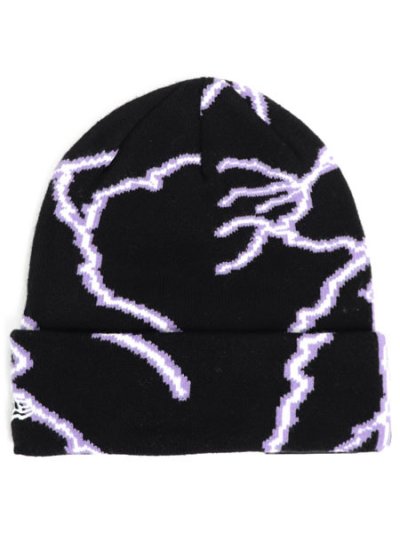 画像2: NEW ERA BASIC CUFF KNIT LIGHTNING BLACK/LT PURPLE