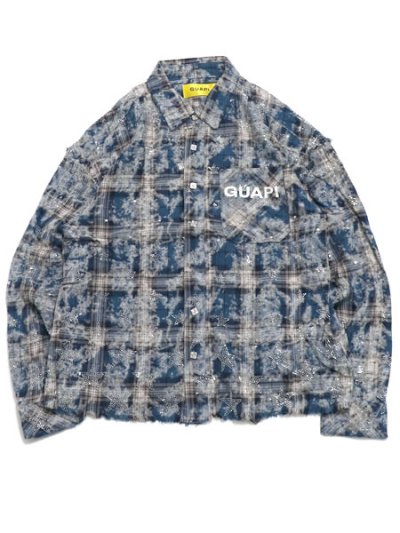 画像1: 【送料無料】GUAPI VINTAGE BLUE STARS FLANNEL JACKET