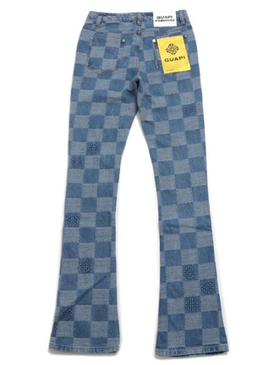画像2: 【送料無料】GUAPI AQUA BLUE CHECKERBOARD DENIM