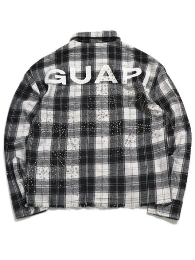 画像2: 【送料無料】GUAPI CLOUD GREY STARS FLANNEL JACKET