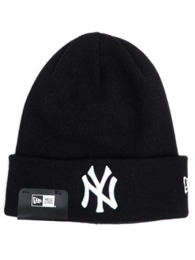 画像1: NEW ERA BASIC CUFF KNIT YANKEES BLACK