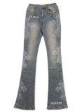【送料無料】GUAPI VINTAGE BLUE DISTRESSED CROSS DENIM