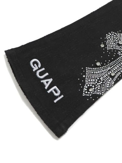 画像8: 【送料無料】GUAPI OBSIDIAN BLACK DISTRESSED CROSS DENIM