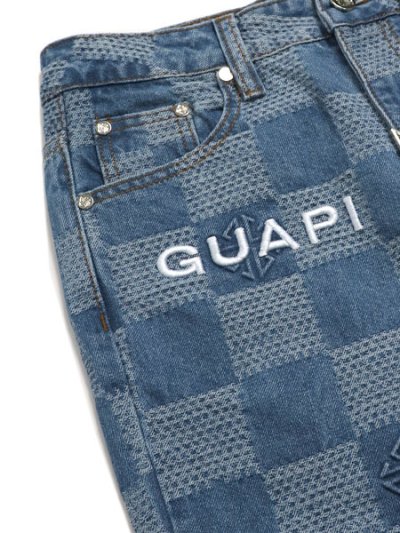 画像3: 【送料無料】GUAPI AQUA BLUE CHECKERBOARD DENIM