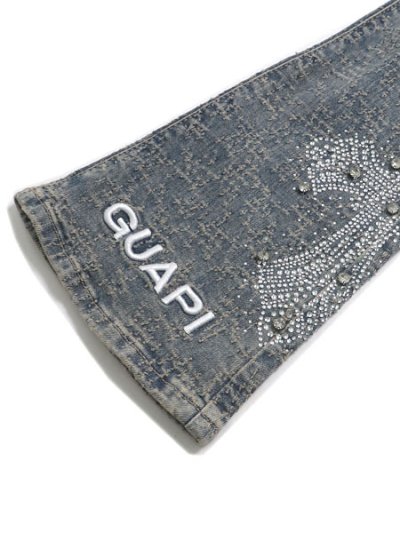 画像8: 【送料無料】GUAPI VINTAGE BLUE DISTRESSED CROSS DENIM