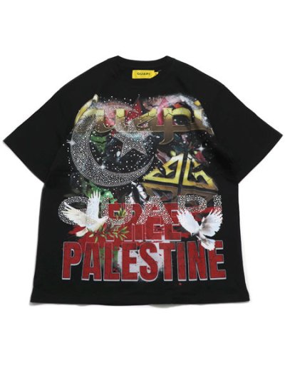 画像1: 【送料無料】GUAPI BLACK FREE PALESTINE TEE