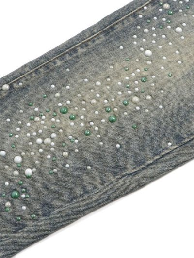 画像6: 【送料無料】GUAPI VINTAGE OLIVE PEARLS DENIM