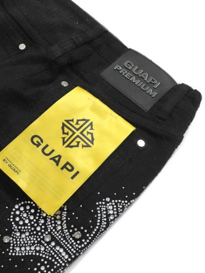 画像6: 【送料無料】GUAPI OBSIDIAN BLACK DISTRESSED CROSS DENIM