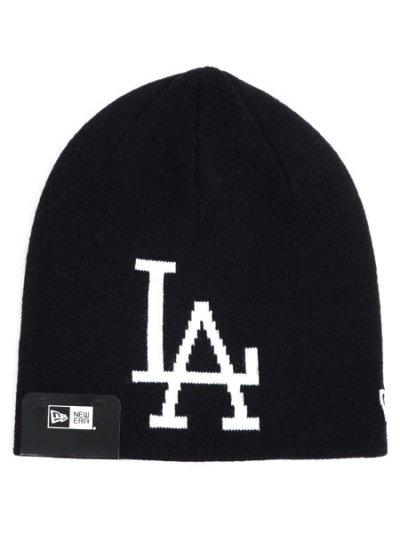 画像1: NEW ERA BASIC BEANIE JACQUARD LOGO DODGERS BLACK