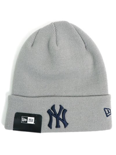 画像1: NEW ERA BASIC CUFF KNIT YANKEES LIGHT GREY