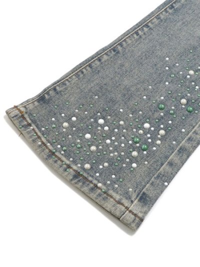 画像7: 【送料無料】GUAPI VINTAGE OLIVE PEARLS DENIM