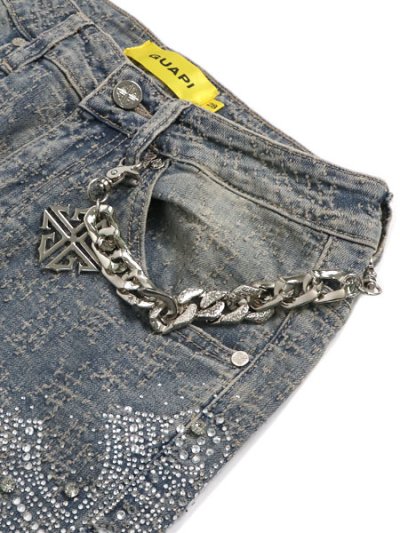 画像4: 【送料無料】GUAPI VINTAGE BLUE DISTRESSED CROSS DENIM