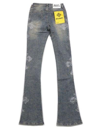 画像2: 【送料無料】GUAPI VINTAGE BLUE DISTRESSED CROSS DENIM