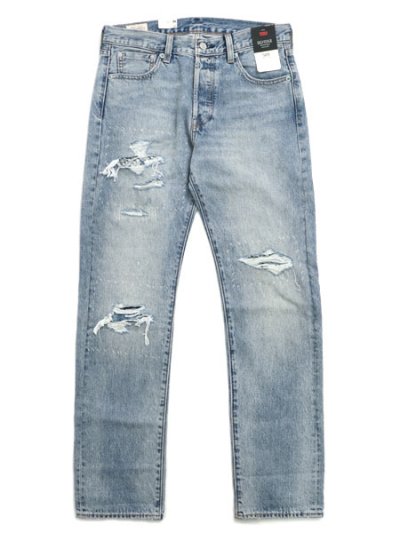 画像1: 【送料無料】LEVI'S 501 ORIGINAL JEANS-TURQUOISE RIVET DX SELV