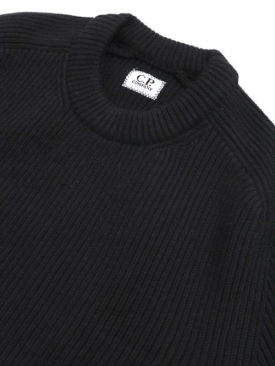 画像3: 【送料無料】C.P.COMPANY FULL RIB CREWNECK SWEATER BLACK