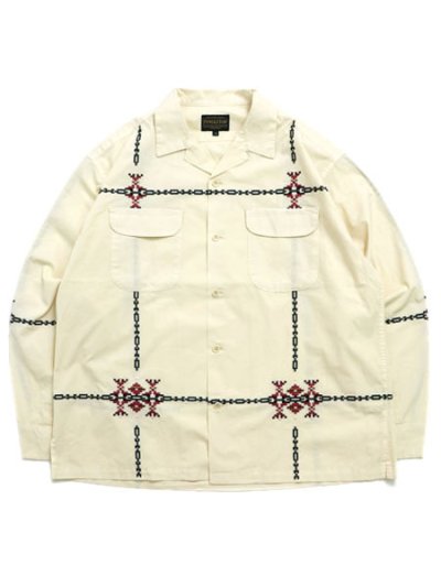 画像1: 【送料無料】PENDLETON L/S GARMENT DYE EMB OP COLLAR SHIRT IVORY