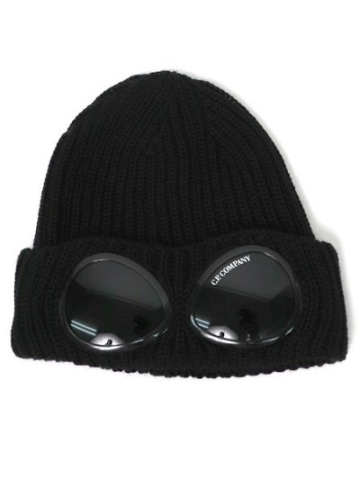画像1: 【送料無料】C.P.COMPANY ACC KNIT CAP IN EF WOOL BLACK