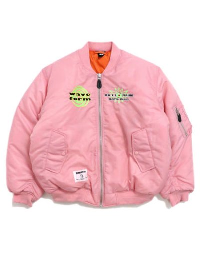 画像1: 【送料無料】BILLIONAIRE BOYS CLUB EMBROIDERED LOGO MA-1 PINK