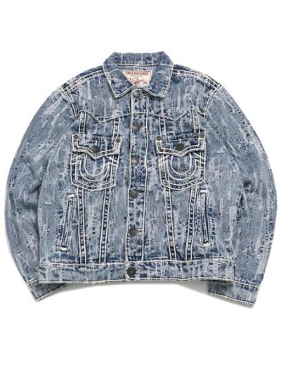 画像1: 【送料無料】TRUE RELIGION ULTRA DISTRESS ROPE TRUCKER CITY LIGHTS L