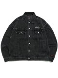 【送料無料】FUBU STUDS DENIM JACKET BLACK