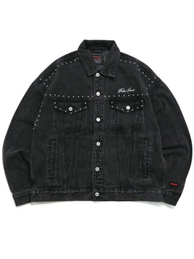 画像1: 【送料無料】FUBU STUDS DENIM JACKET BLACK