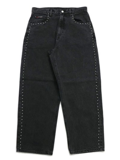画像1: 【送料無料】FUBU STUDS DENIM PANTS BLACK