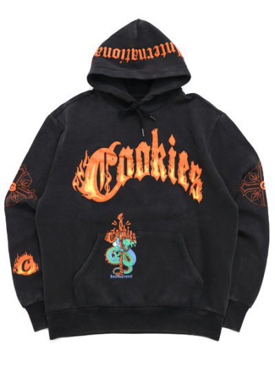 画像1: 【送料無料】COOKIES CLOTHING WORLD ON FIRE PULLOVER HOODIE BLACK