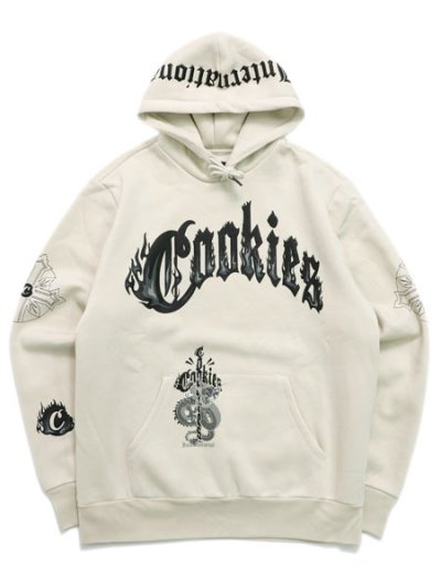 画像1: 【送料無料】COOKIES CLOTHING WORLD ON FIRE PULLOVER HOODIE NATURAL